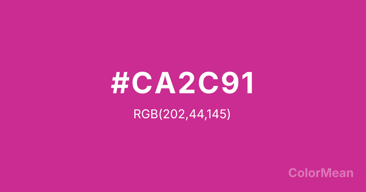 Color swatch image showing #CA2C91 with RGB(202,44,145) values