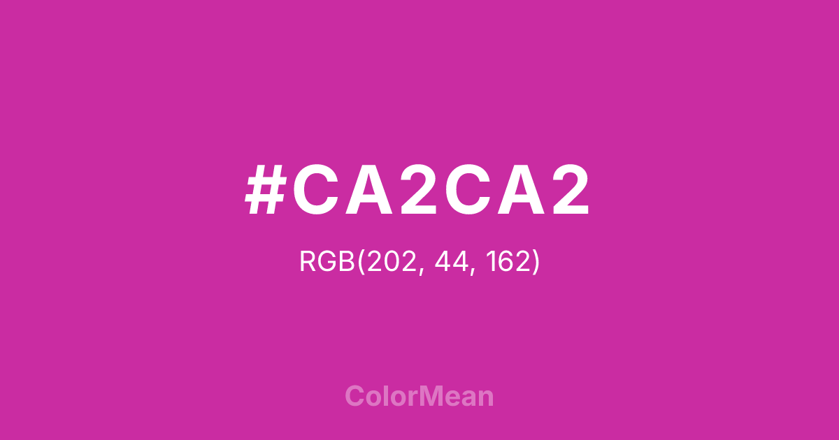 Color swatch image showing #CA2CA2 with RGB(202,44,162) values