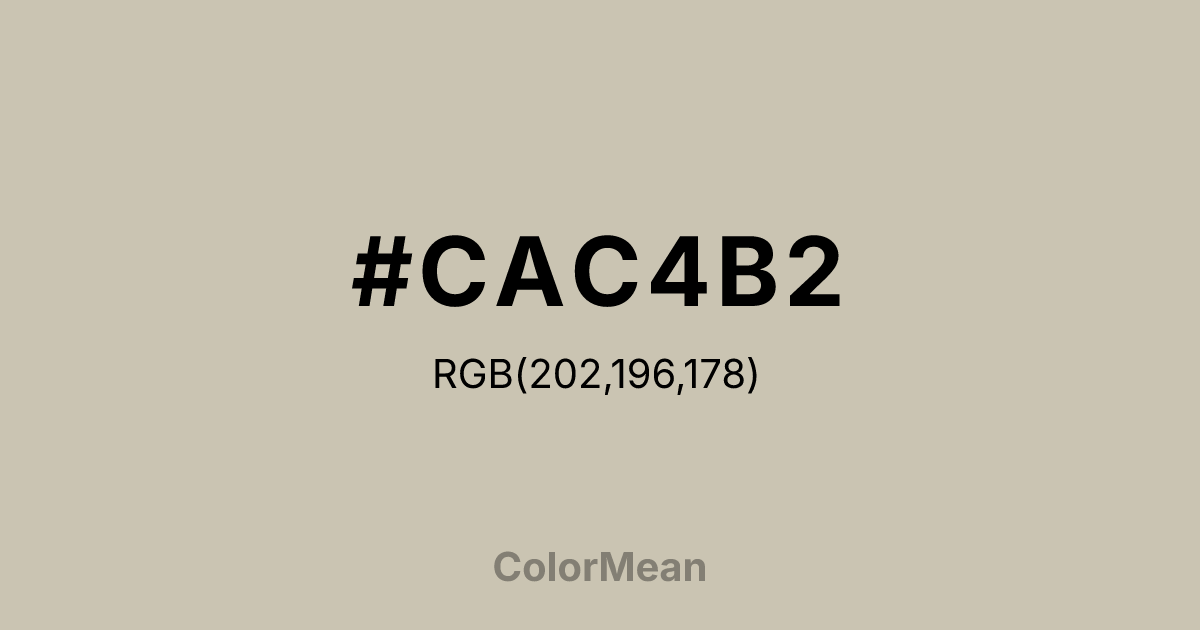 Color swatch image showing #CAC4B2 with RGB(202,196,178) values