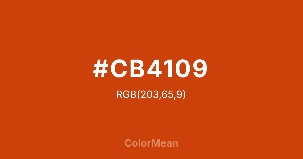 Color swatch image showing #CB4109 with RGB(203,65,9) values