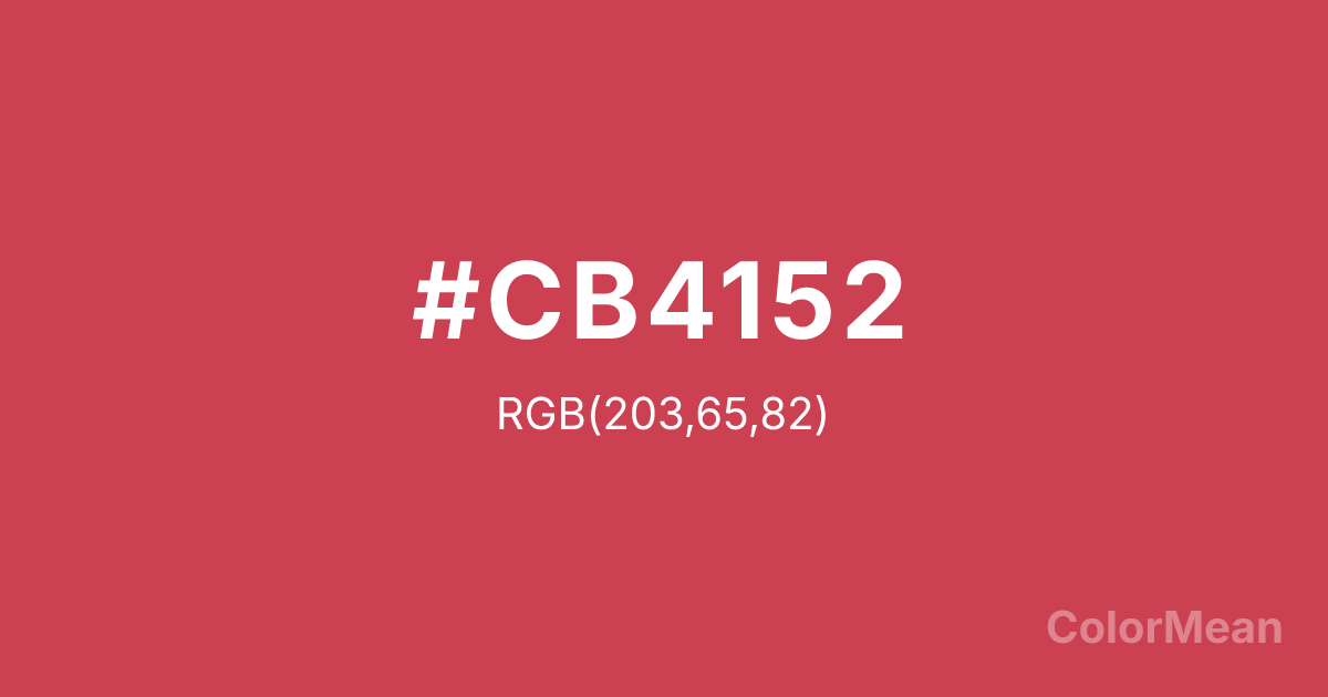Color swatch image showing #CB4152 with RGB(203,65,82) values