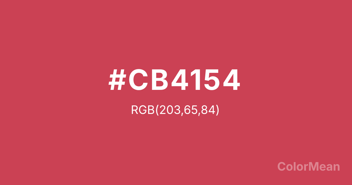Color swatch image showing Brick Red (#CB4154) with RGB(203,65,84) values