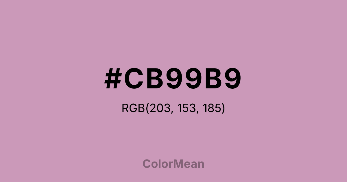 Color swatch image showing #CB99B9 with RGB(203,153,185) values