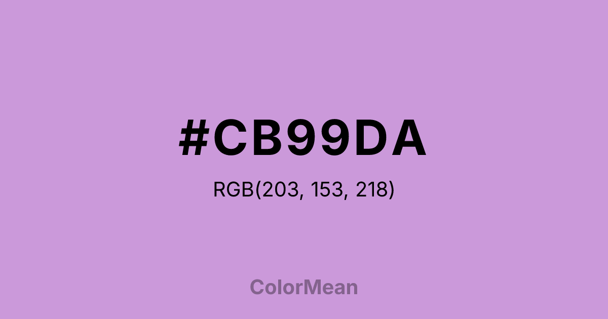 Color swatch image showing #CB99DA with RGB(203,153,218) values