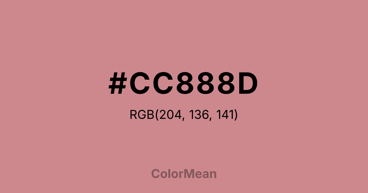 Color swatch image showing #CC888D with RGB(204,136,141) values