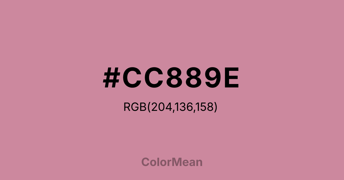 Color swatch image showing #CC889E with RGB(204,136,158) values