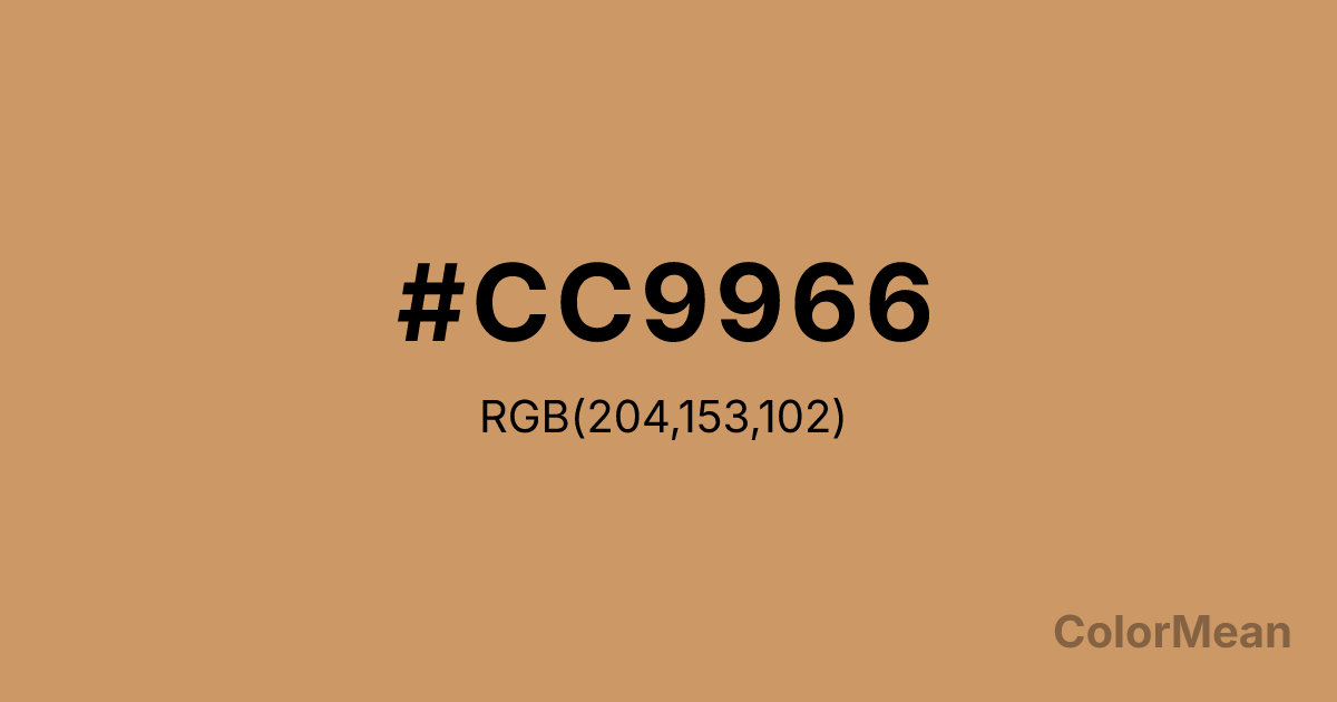 Color swatch image showing Brown Yellow (#CC9966) with RGB(204,153,102) values