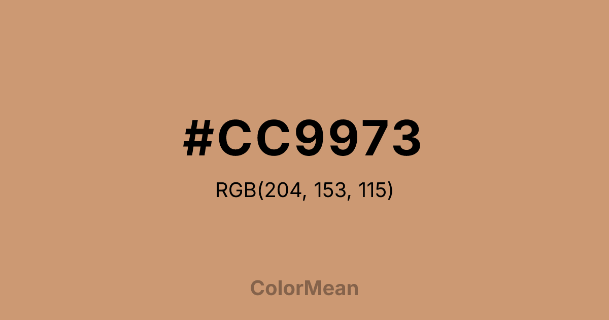 Color swatch image showing #CC9973 with RGB(204,153,115) values