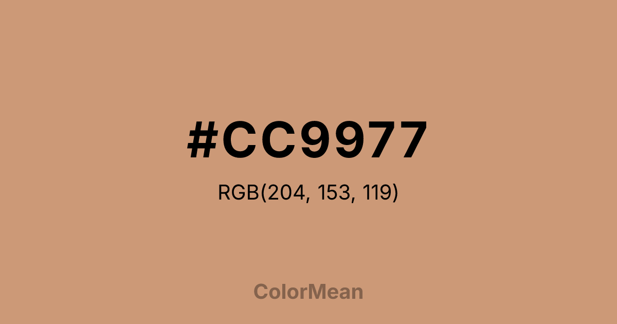 Color swatch image showing #CC9977 with RGB(204,153,119) values