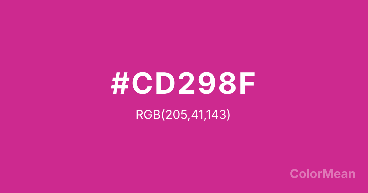 Color swatch image showing #CD298F with RGB(205,41,143) values