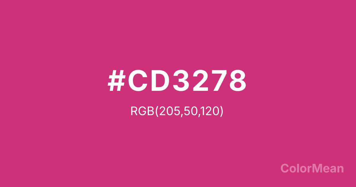 Color swatch image showing Violet Red 3 (#CD3278) with RGB(205,50,120) values