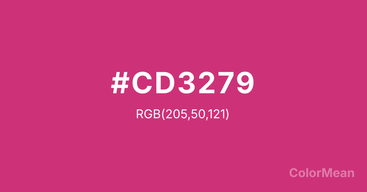 Color swatch image showing #CD3279 with RGB(205,50,121) values