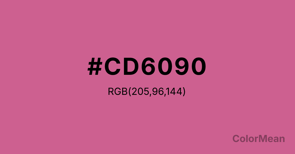 Color swatch image showing Hot Pink3 (#CD6090) with RGB(205,96,144) values