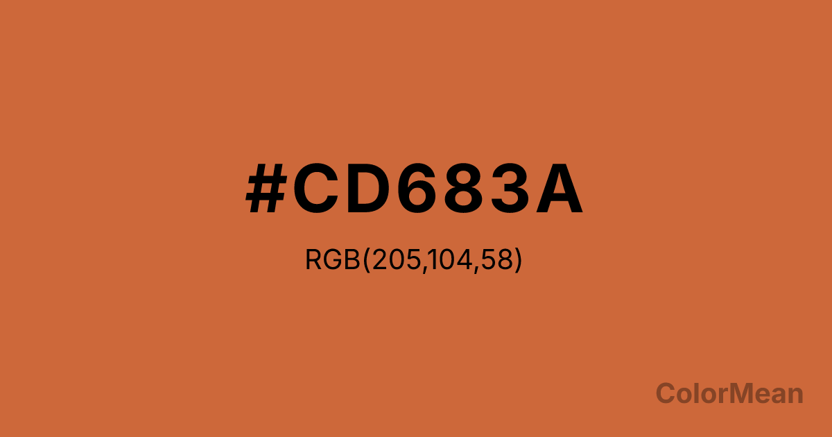Color swatch image showing #CD683A with RGB(205,104,58) values
