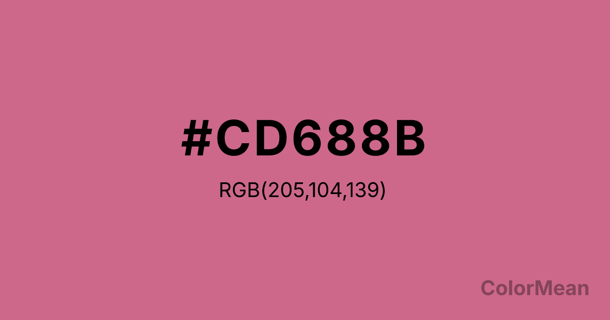 Color swatch image showing #CD688B with RGB(205,104,139) values