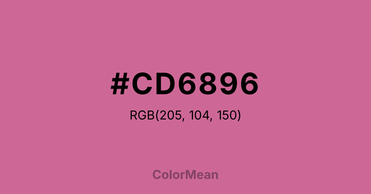 Color swatch image showing #CD6896 with RGB(205,104,150) values
