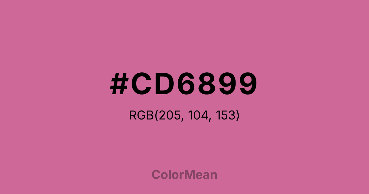 Color swatch image showing #CD6899 with RGB(205,104,153) values