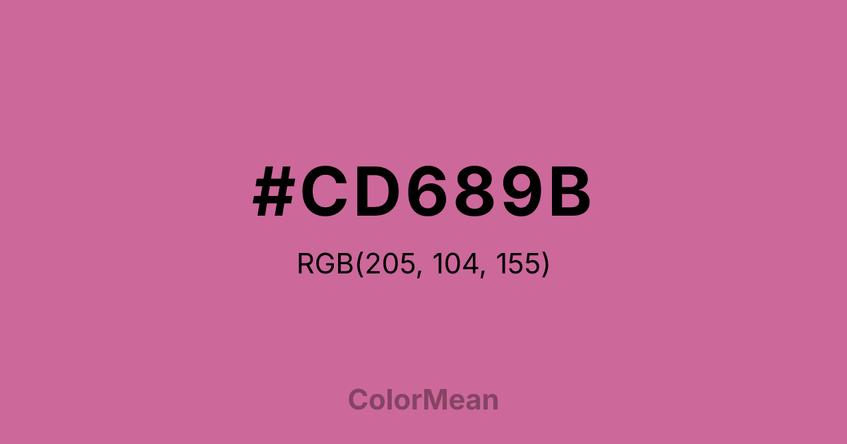 Color swatch image showing #CD689B with RGB(205,104,155) values