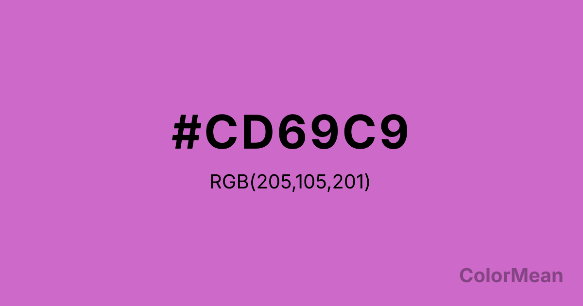 Color swatch image showing Orchid3 (#CD69C9) with RGB(205,105,201) values
