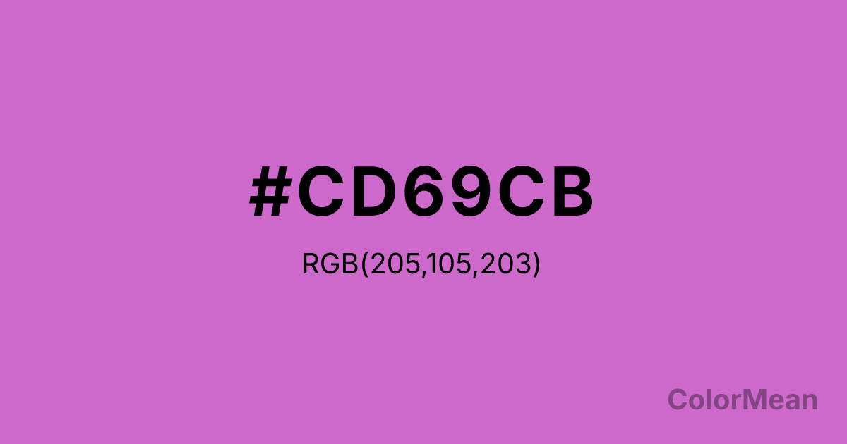 Color swatch image showing #CD69CB with RGB(205,105,203) values