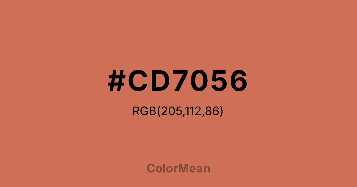 Color swatch image showing #CD7056 with RGB(205,112,86) values