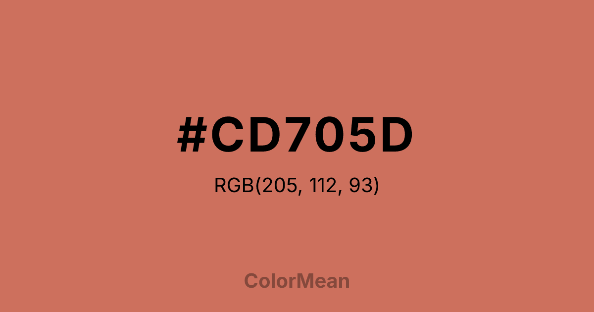 Color swatch image showing #CD705D with RGB(205,112,93) values