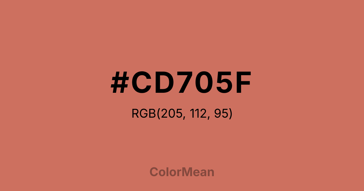 Color swatch image showing #CD705F with RGB(205,112,95) values