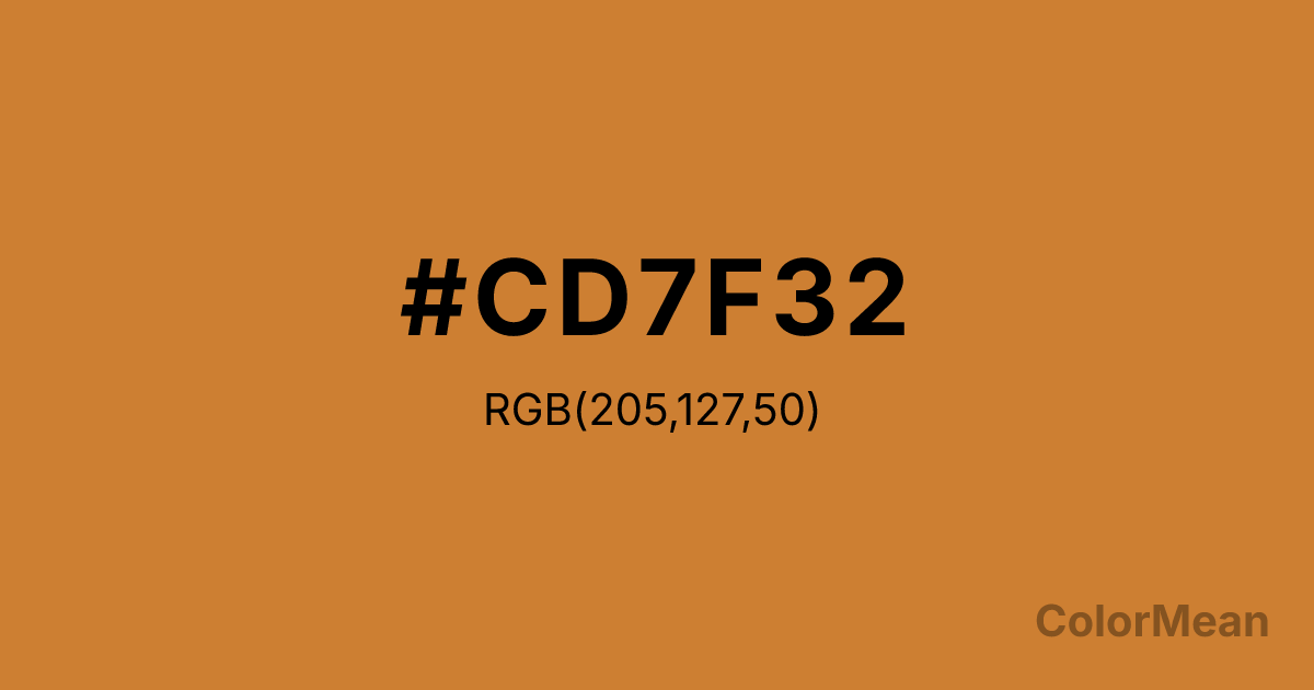 Color swatch image showing Bronze (#CD7F32) with RGB(205,127,50) values