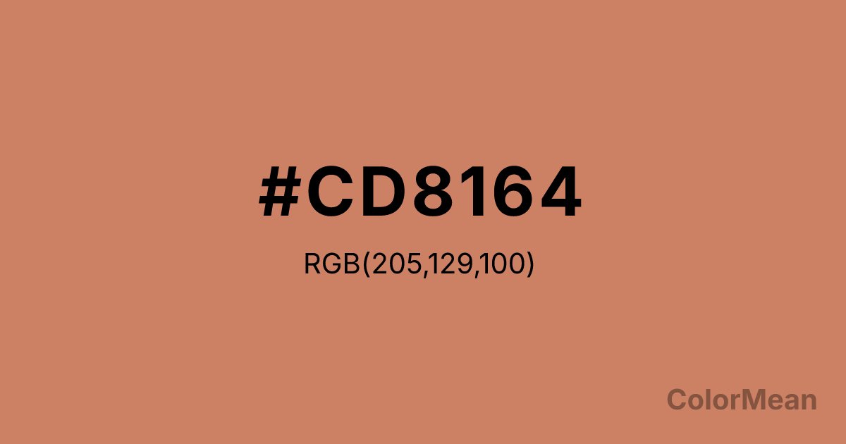 Color swatch image showing #CD8164 with RGB(205,129,100) values