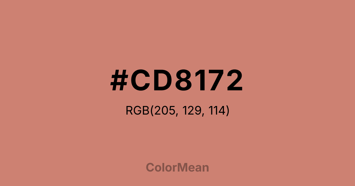 Color swatch image showing #CD8172 with RGB(205,129,114) values
