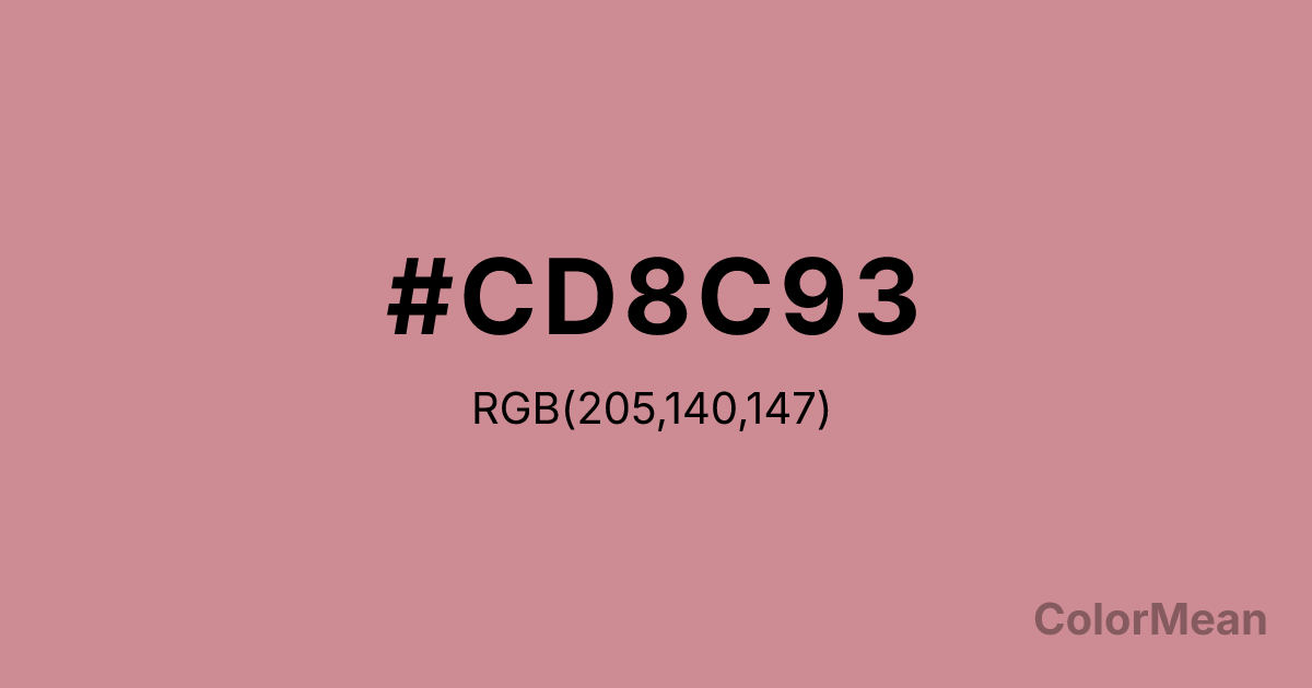 Color swatch image showing #CD8C93 with RGB(205,140,147) values