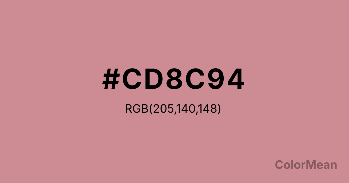 Color swatch image showing #CD8C94 with RGB(205,140,148) values