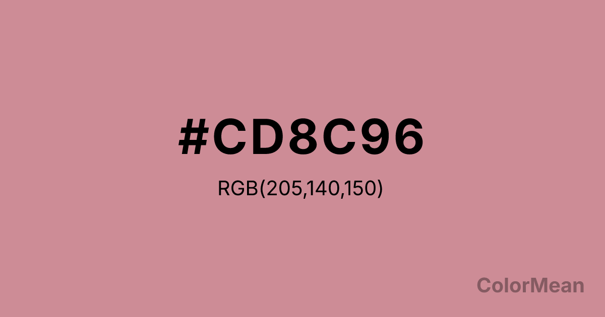 Color swatch image showing #CD8C96 with RGB(205,140,150) values