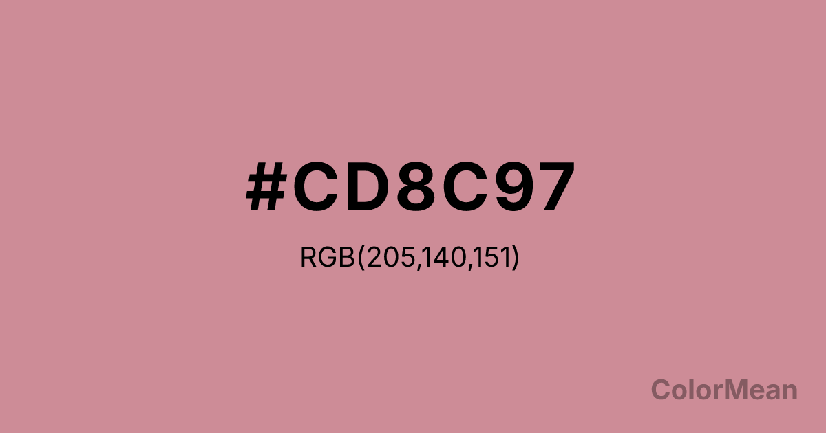 Color swatch image showing #CD8C97 with RGB(205,140,151) values