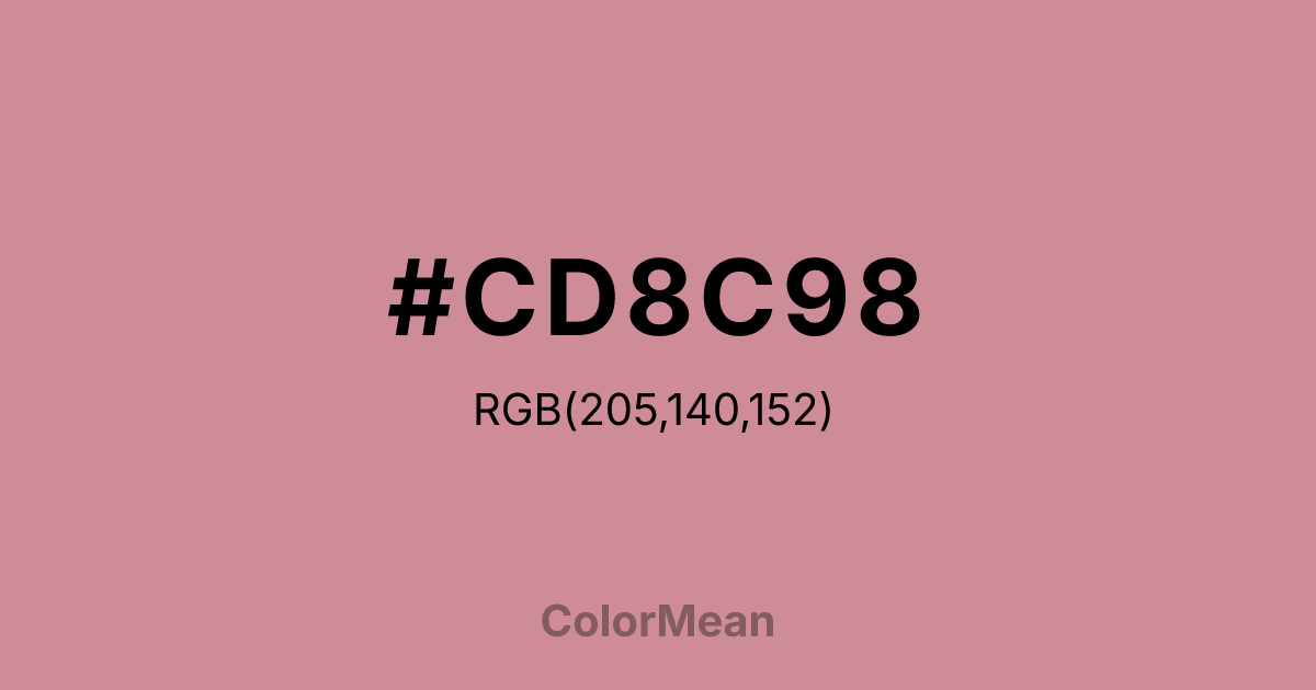 Color swatch image showing #CD8C98 with RGB(205,140,152) values