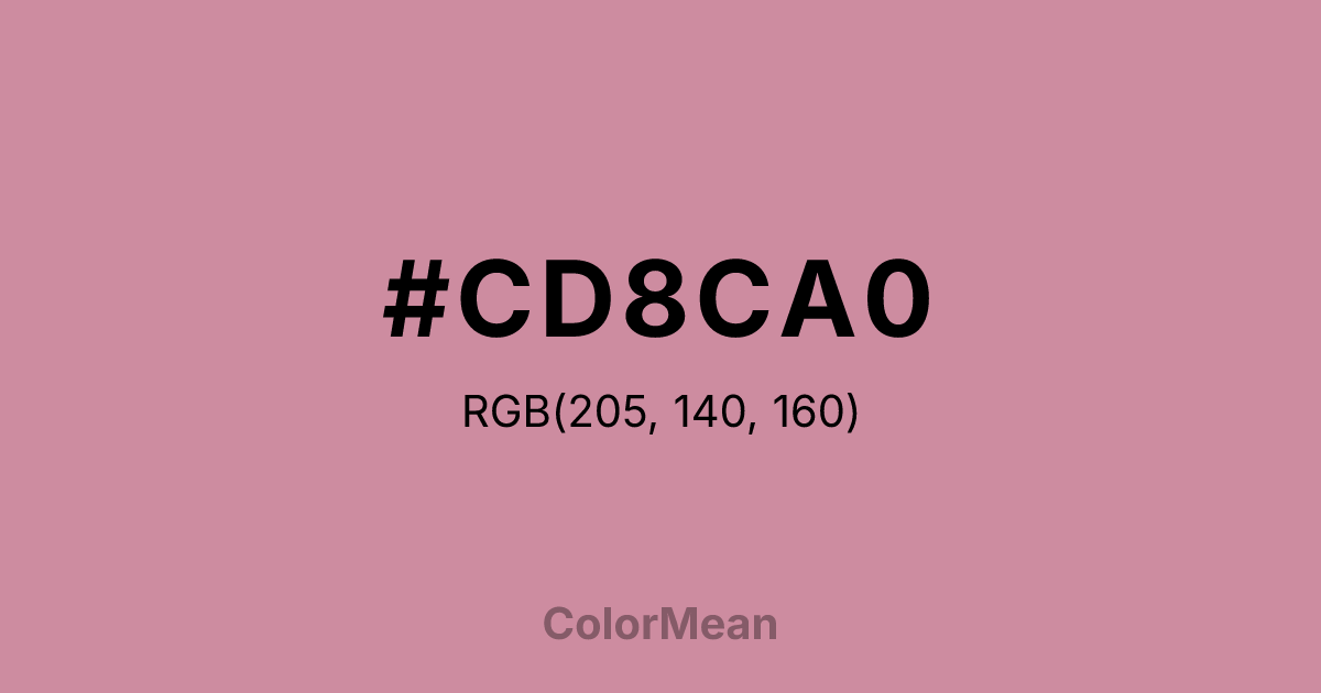 Color swatch image showing #CD8CA0 with RGB(205,140,160) values
