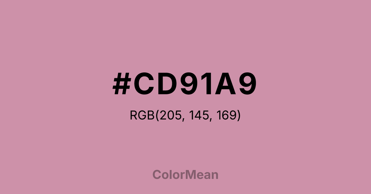 Color swatch image showing #CD91A9 with RGB(205,145,169) values