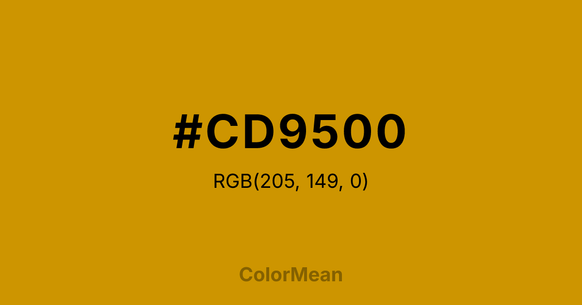 Color swatch image showing #CD9500 with RGB(205,149,0) values