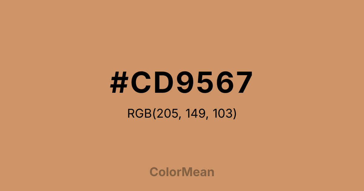 Color swatch image showing #CD9567 with RGB(205,149,103) values