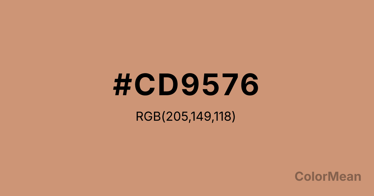 Color swatch image showing #CD9576 with RGB(205,149,118) values