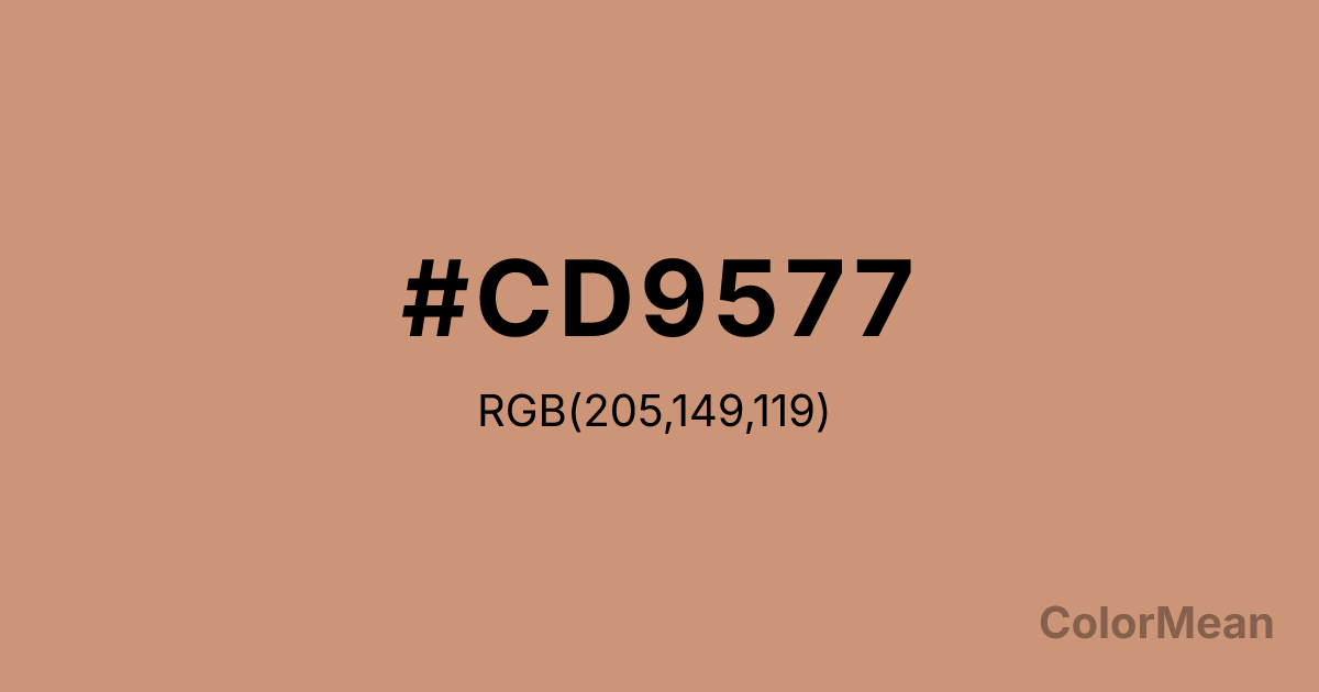Color swatch image showing #CD9577 with RGB(205,149,119) values