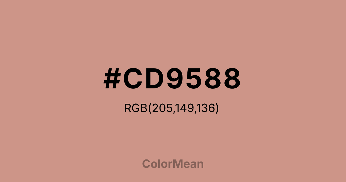 Color swatch image showing #CD9588 with RGB(205,149,136) values