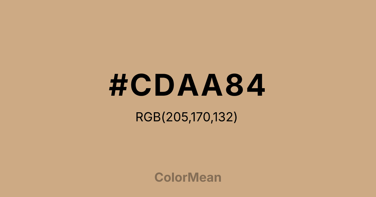 Color swatch image showing #CDAA84 with RGB(205,170,132) values