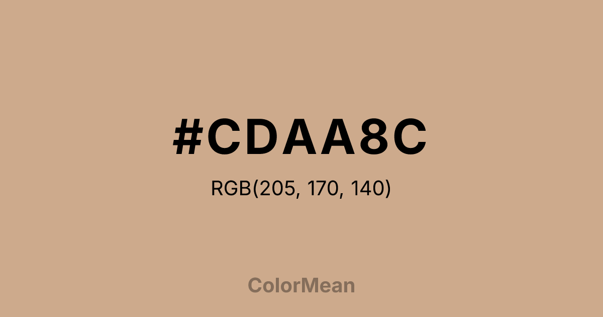 Color swatch image showing #CDAA8C with RGB(205,170,140) values