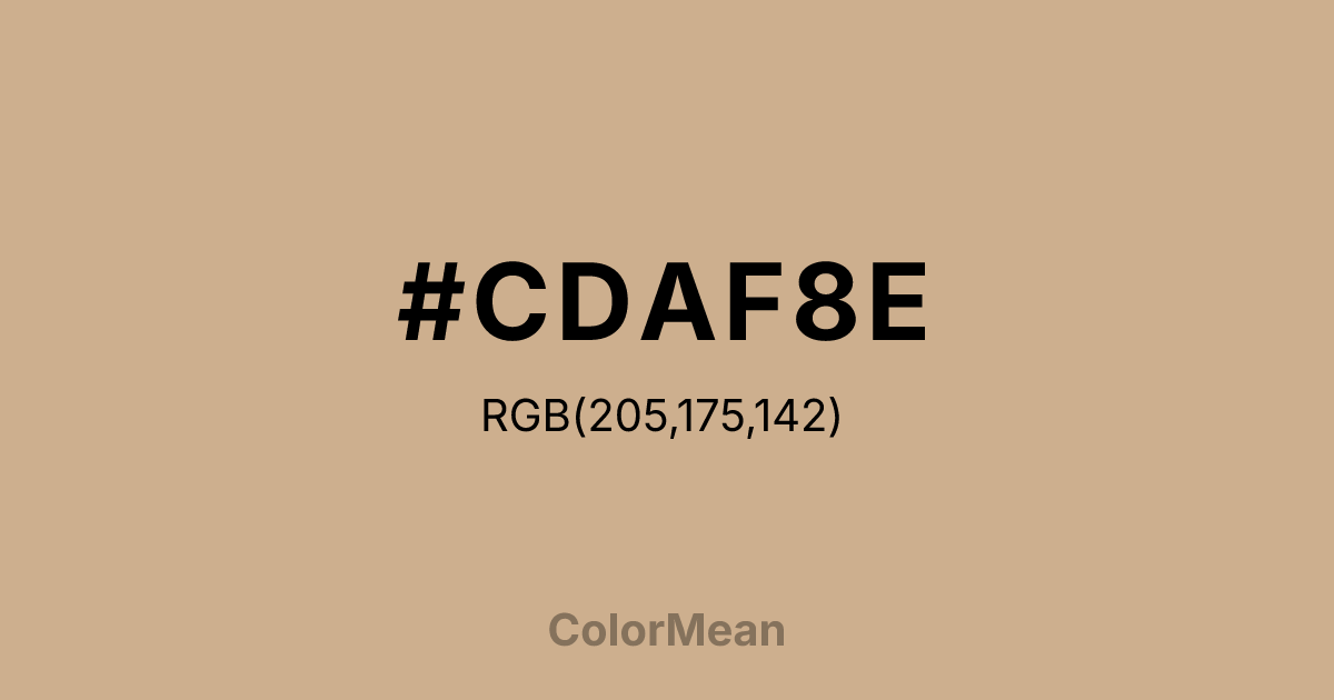 Color swatch image showing #CDAF8E with RGB(205,175,142) values