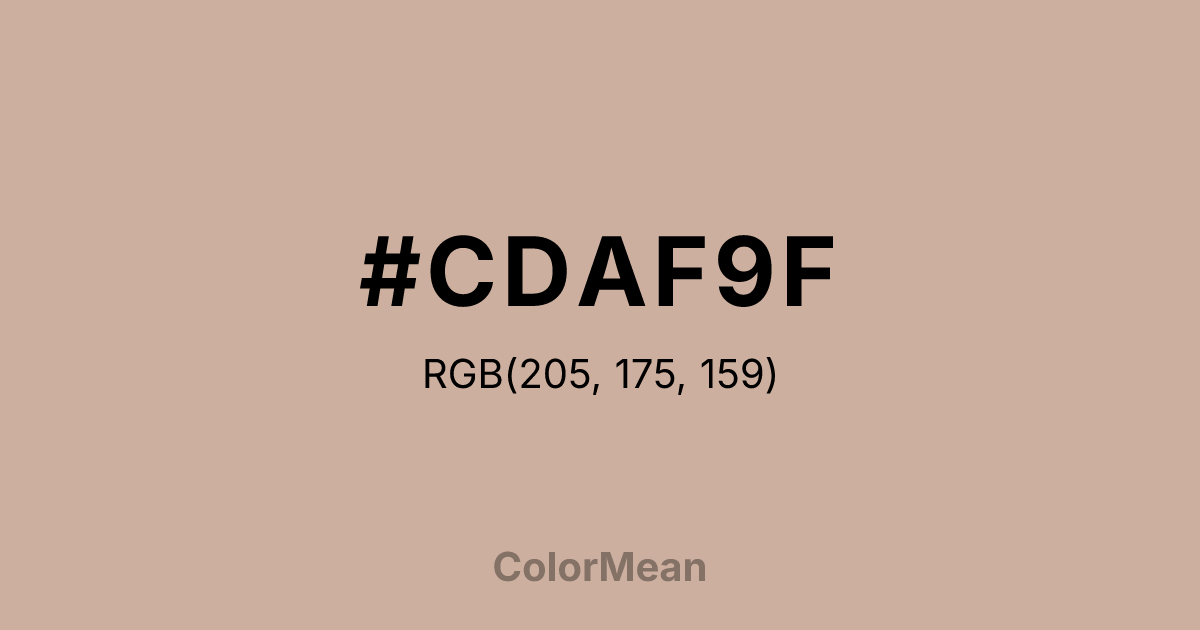 Color swatch image showing #CDAF9F with RGB(205,175,159) values