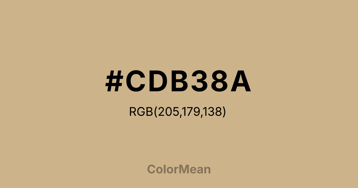 Color swatch image showing #CDB38A with RGB(205,179,138) values