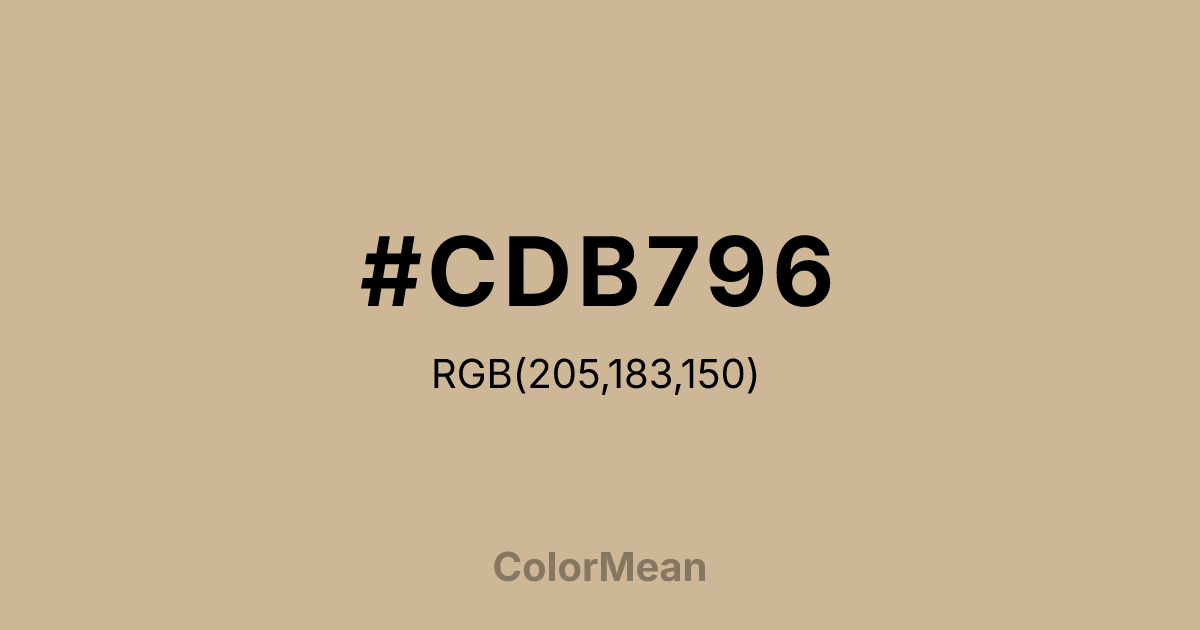 Color swatch image showing #CDB796 with RGB(205,183,150) values