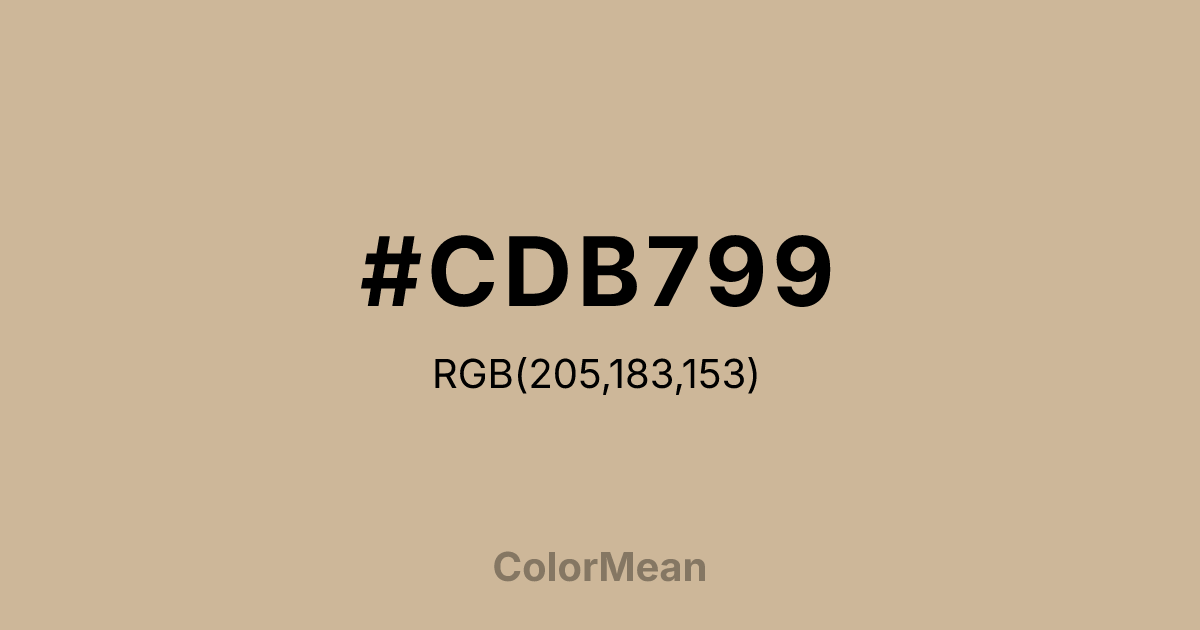 Color swatch image showing #CDB799 with RGB(205,183,153) values