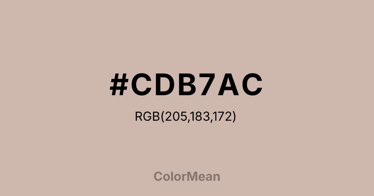Color swatch image showing #CDB7AC with RGB(205,183,172) values